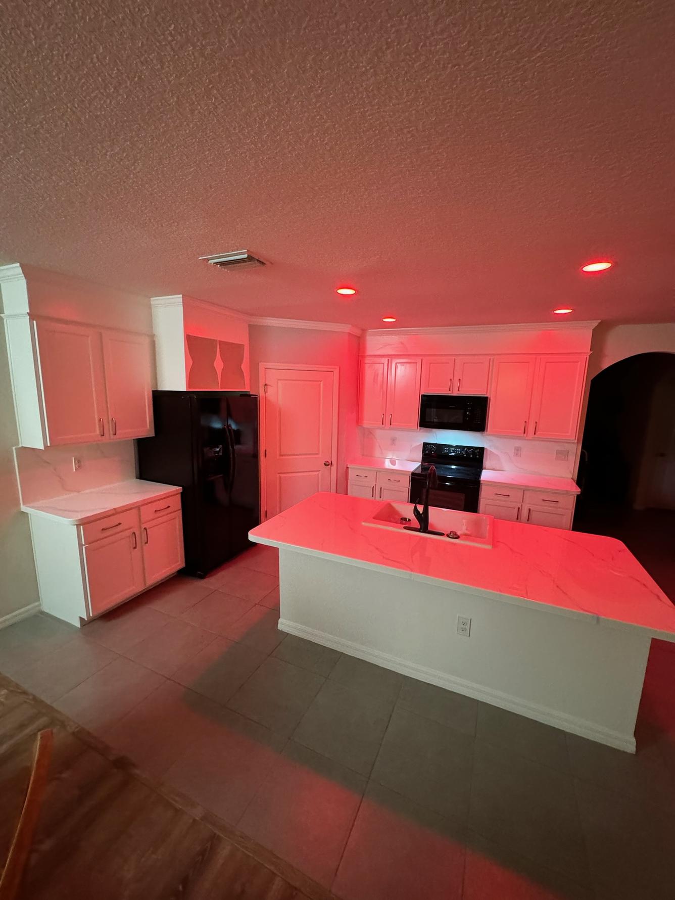 Color lighting for kitchen and bathroom