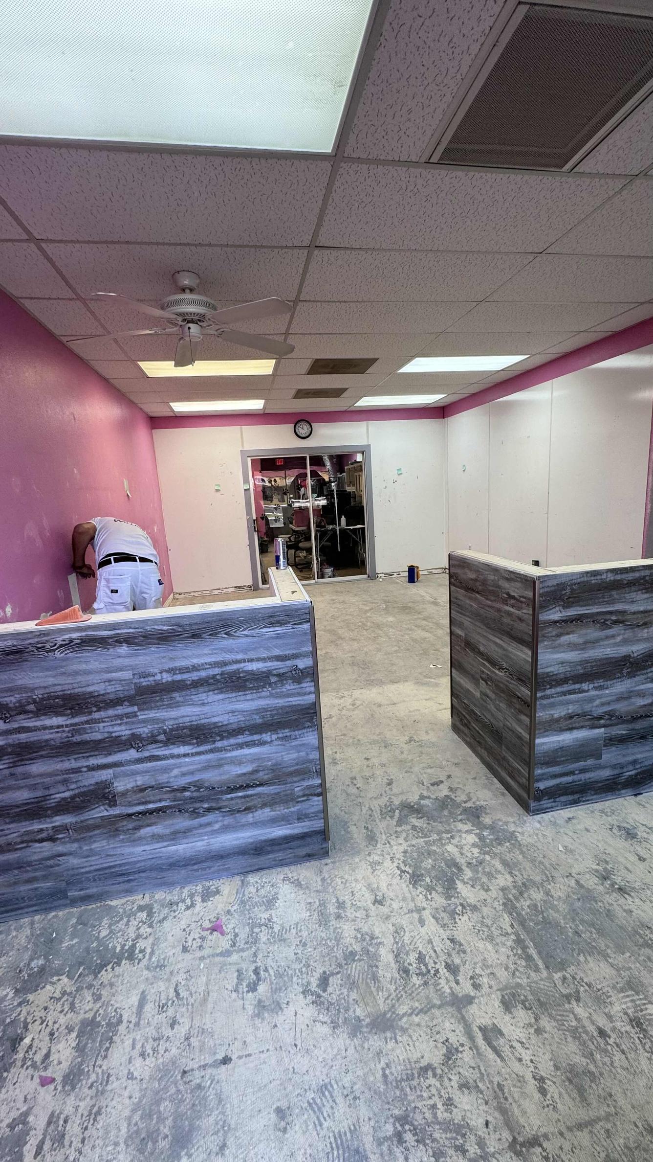Preparing floors for Epaxy Flooring and Walls for Painting